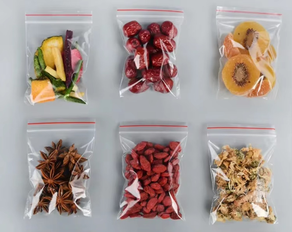 50 mícrons 100 unidades/pacote alta clara pe zip lock sacos resealable plástico açúcar doces frutas secas em pó livros presentes biscoitos malotes