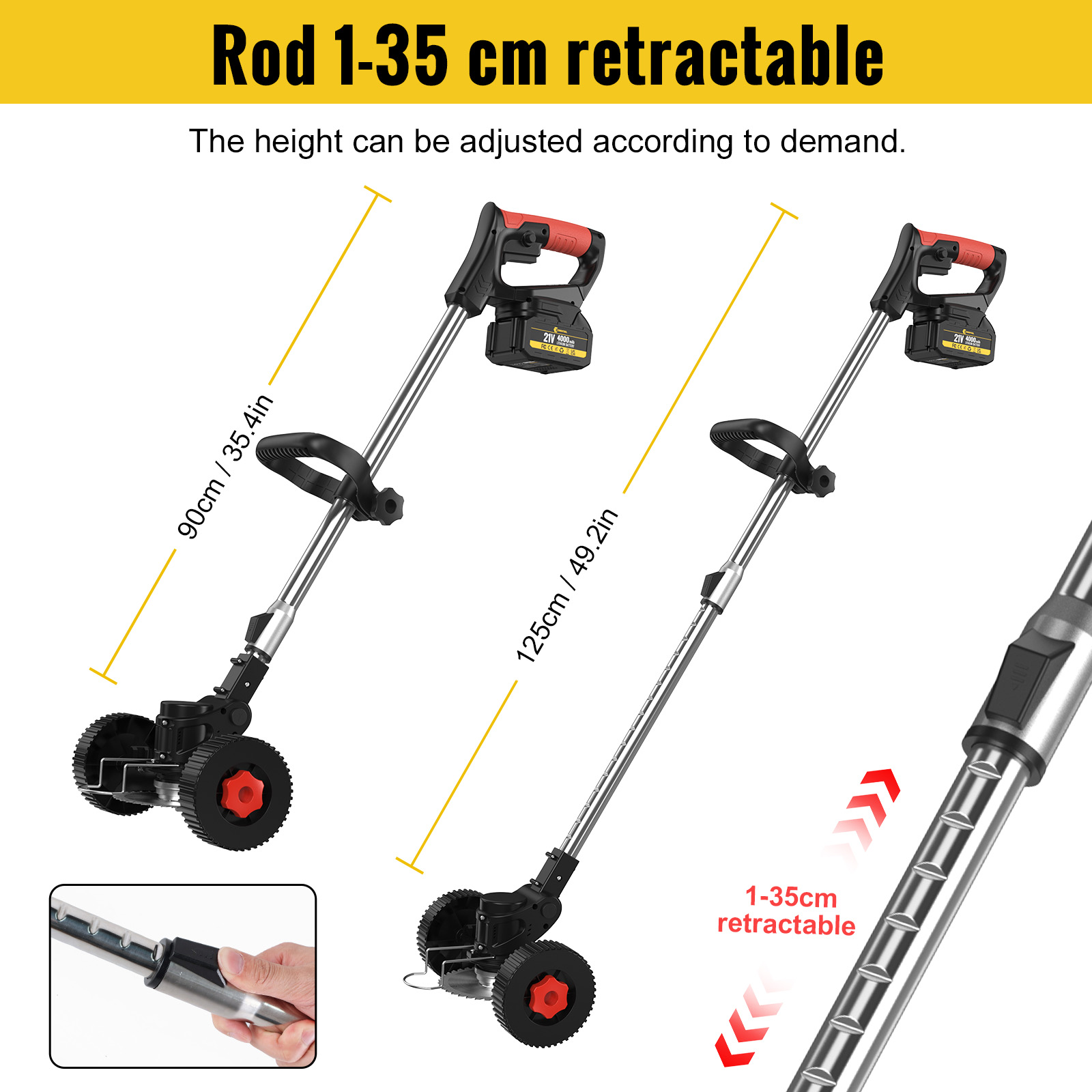 Conent ool 24V Akku-Strimmer-Rasenmäher Gartens ch neider mit 2*2000mAh Batterien und 15 Klingen, Grass ch neider