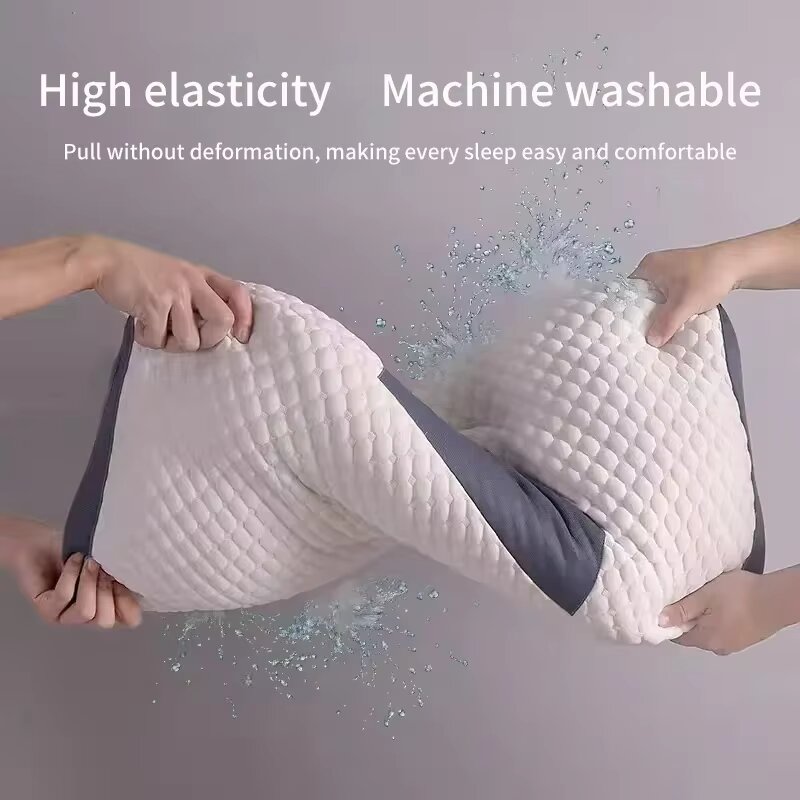 Almohada para el cuello que ayuda a dormir y protege el almohada cervical ortopédica para el hogar, almohada de masaje de SPA de fibra de soja para dormir