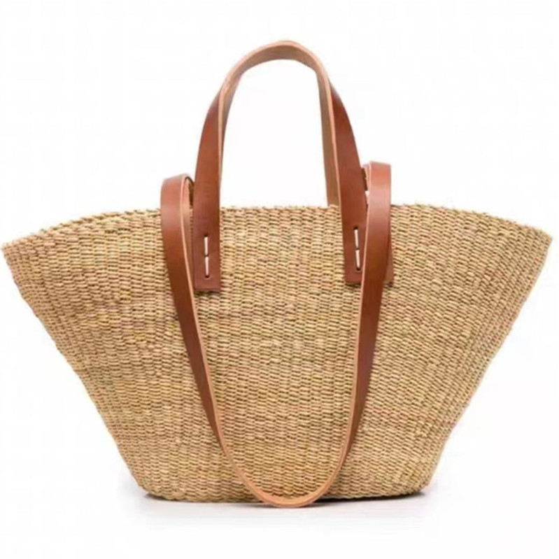 Palha grande Sacos De Ombro Tecido para As Mulheres 2023 Tendência Verão Tassel Resort Tote Feminino Vintage Beach Handbag Marca Top-handle Bag