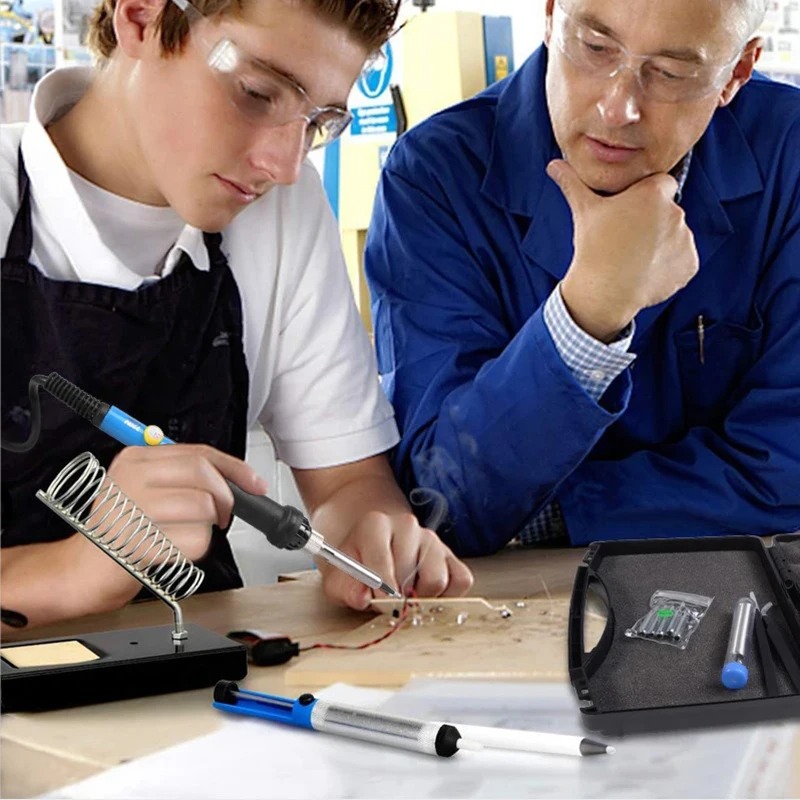 60W Adjustable Temperature Welding Solder Rework Station Heat Pen Tips Electric Soldering Iron for Repairing by BeBosLook