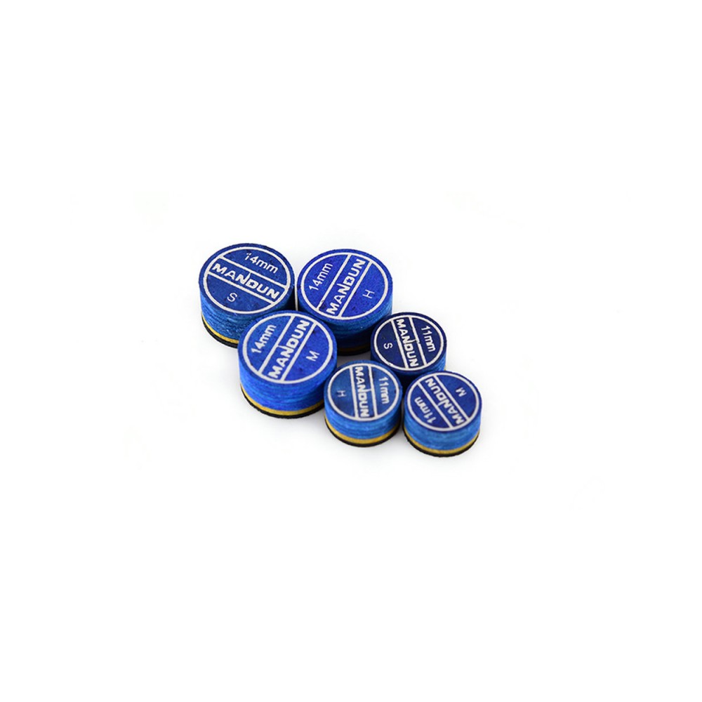 ManDun Punta de taco de billar profesional de cuero multicapa azul marino 11 mm 14 mm