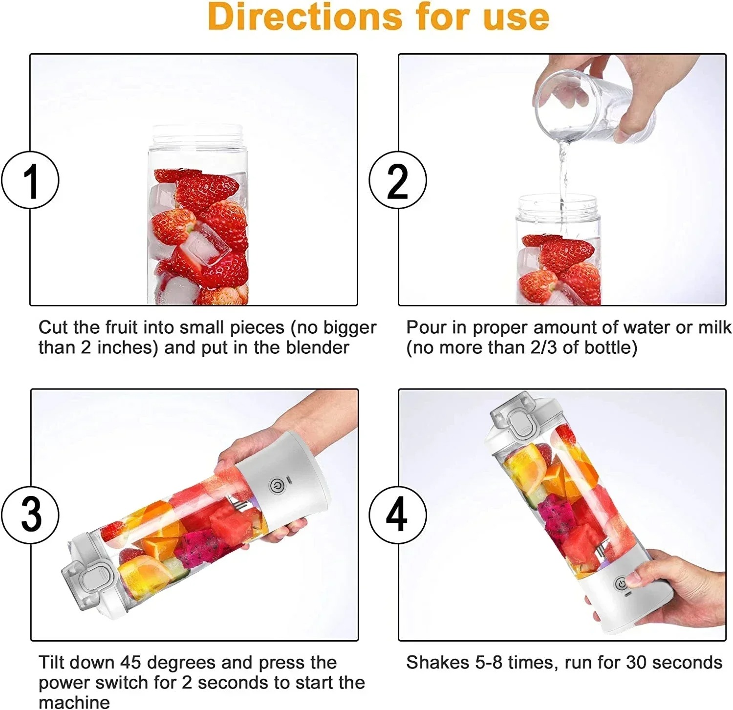 Household Fruit Juicer Portable Electric Juicer Blender USB Rechargeable Fruit Mixer 600ML Fruit Juicer Multi-functional Blender