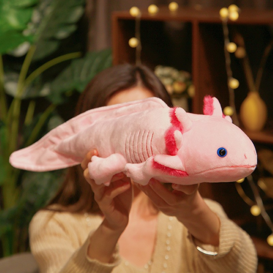 45cm kawaii colorido newt brinquedo de pelúcia recheado bonito axolotl salamandra fuzzy pelúcia peixe apaziguando longo travesseiro almofada crianças presente