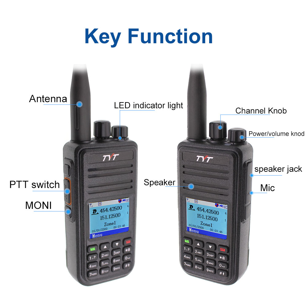 TYT MD-UV380 デュアルバンド 136-174Mhz & 400-480MHz トランシーバー DMR デジタル双方向ラジオ MD-380 デュアルタイムスロットトランシーバー + USB