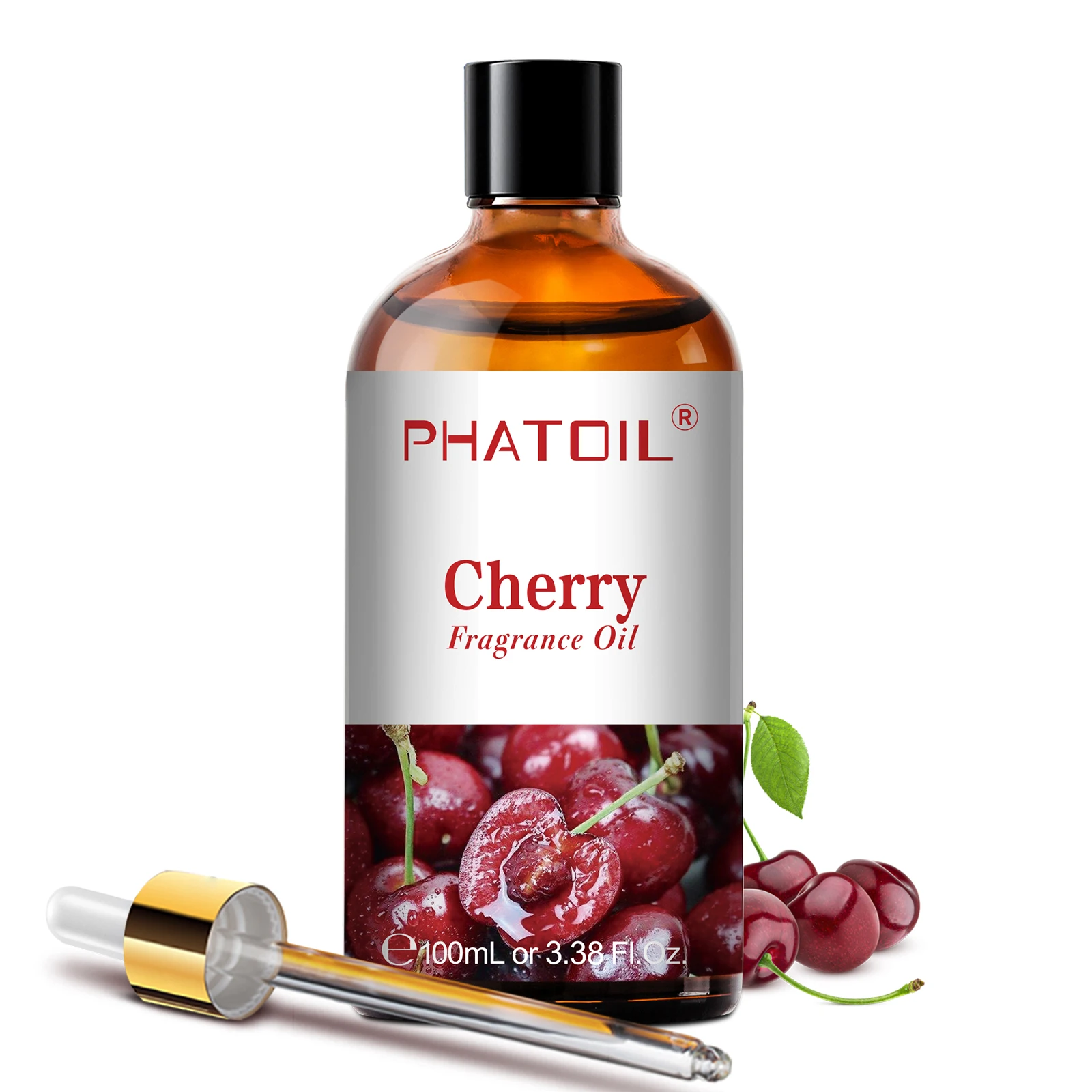 PHATOIL 100 ml Aromatherapie-Duftöl, Kokosnuss und Vanille, Erdbeere, Kirsche, Zitrone, 1/2/3 Stück Aromaöl für die Herstellung von Diffusor-Kerzen