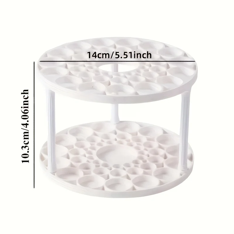 360° Rotating Brush Holder - Sleek White Plastic Organizer for Art Brushes, Space-Saving Desktop Accessory with Glazed Finish