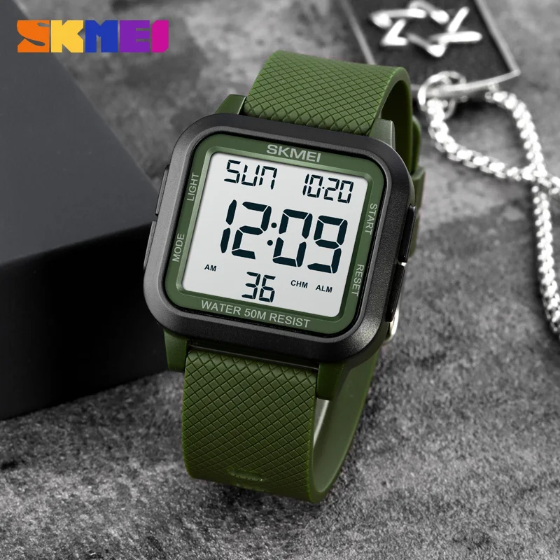 Skmei 1894 relógio esportivo de luxo para homens militar eletrônico à prova d'água display led digital relógios de pulso masculinos 1858 reloj hombre