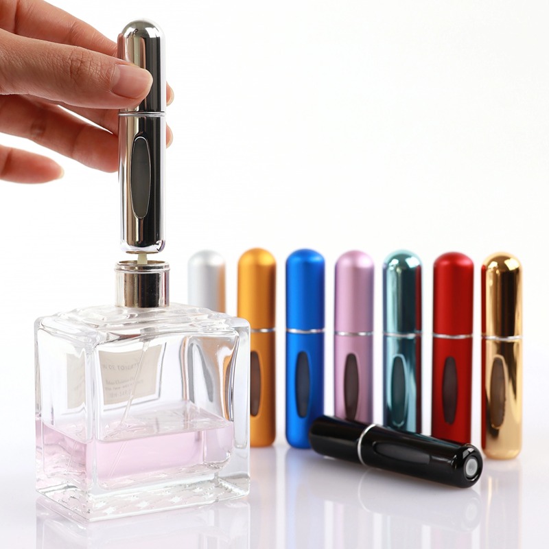 Hot 5ml Mini Portable Perfume Refill Bottle Refillable Spray Jar Scent Pump Empty Cosmetic Containers Atomizer for Travel Tools