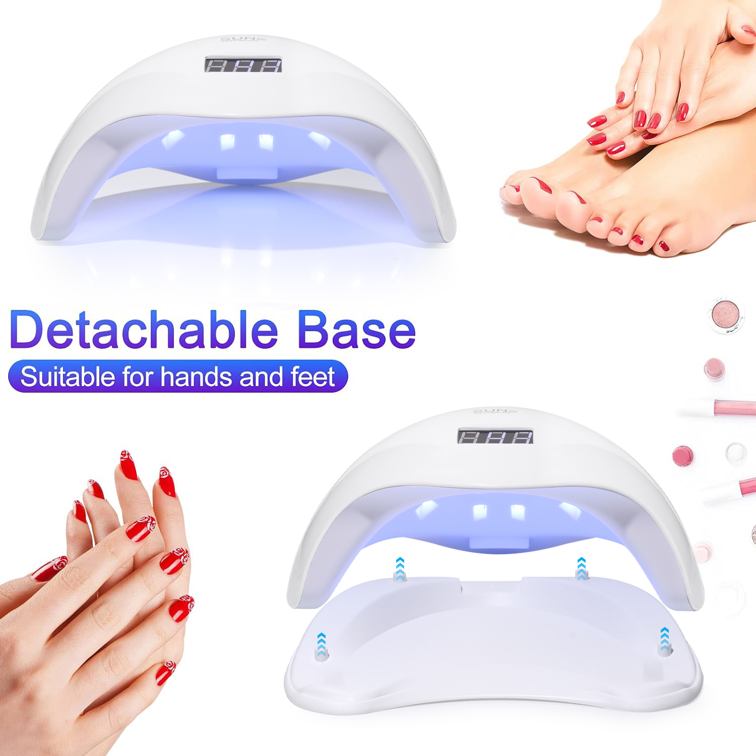 YIKOOLIN UV LED lámpara de uñas 48W para salón profesional secador de Gel de uñas rápido con 4 temporizadores Sensor automático pantalla LCD