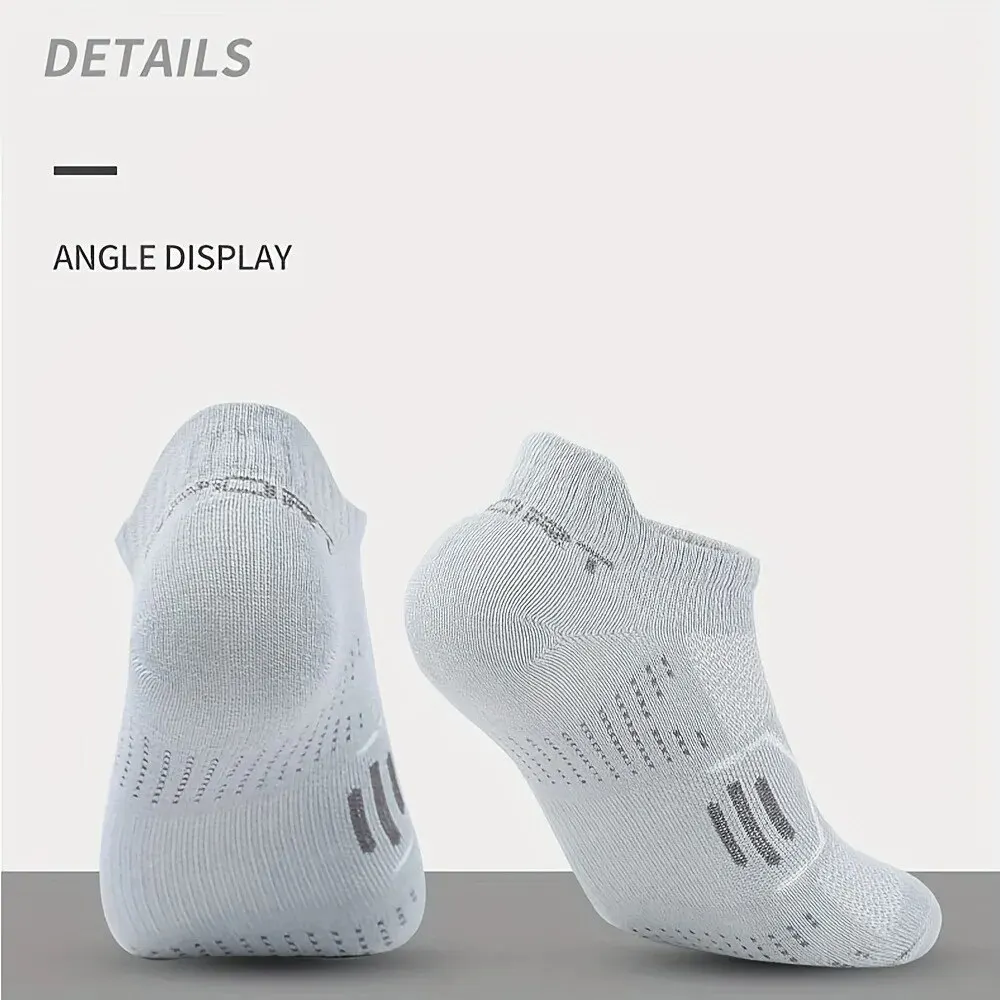 4 pares de calcetines tobilleros de compresión para correr y hacer ejercicio: calcetines transpirables y que absorben la humedad para deportes al aire libre