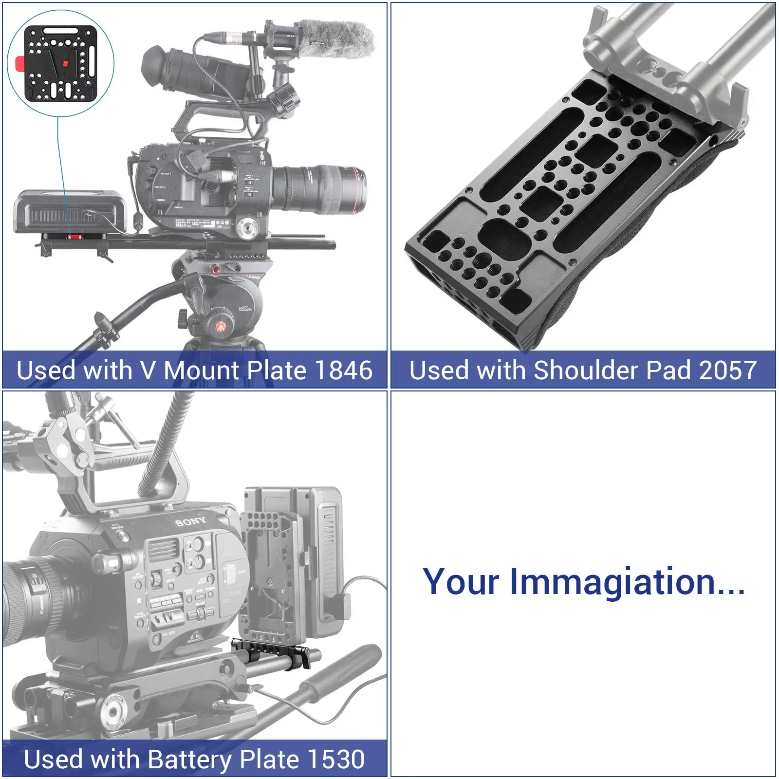 SmallRig Nhẹ 15Mm Railblock Cần Kẹp W 1/4 "20 Sợi Cho Sony Và Các 15Mm Máy DSLR camera Giàn Khoan Hỗ Trợ Vai 2Pc 2061