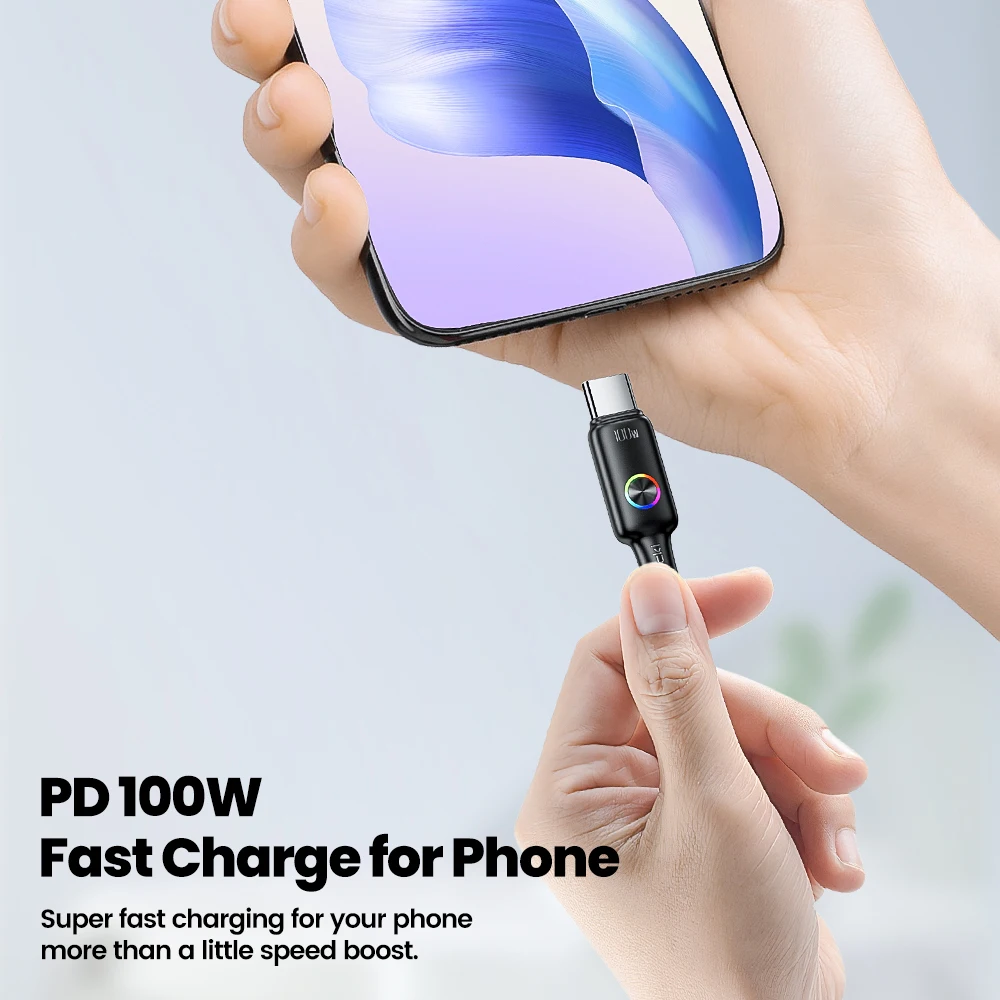 Toocki Type C to Type C Cable 100W PD Fast Charging Charger USB C to USB C Mobile Phone Cable For Xiaomi POCO Realme Macbook