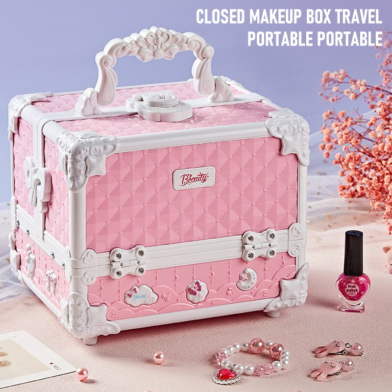 Kinder-Make-up-Set für kleine Mädchen, 49-teilig, waschbares Make-up-Set, echtes Mädchen-Make-up-Set für Kinder mit Kosmetiktasche, Geburtstagsgeschenke