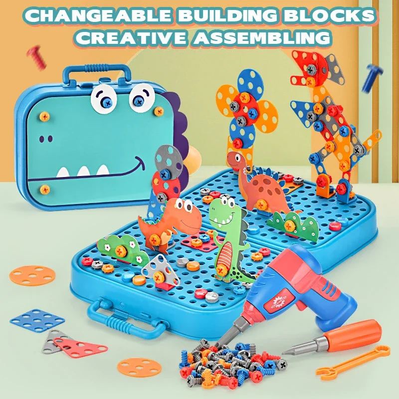 DIY Nut Hand Disassembly Assembly Puzzle Simulated Screwing Toolbox Early Educational Kids Toy Shape Insert Blocks Toys For Boys