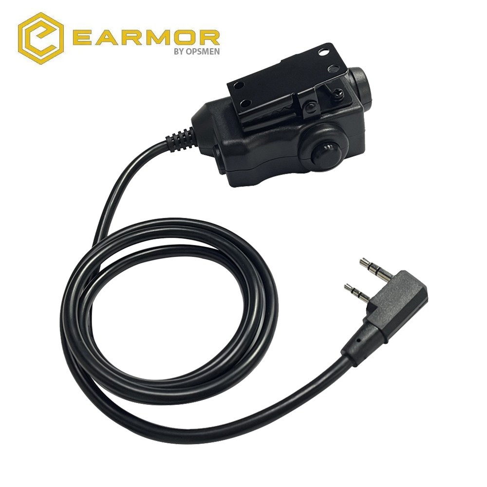 Original EARMOR M51 PTT Adapter Airsoft Tactical Headset Kenwood(for baofeng) Phone Plug 3.5MM AUX Tactical Headset Accessory