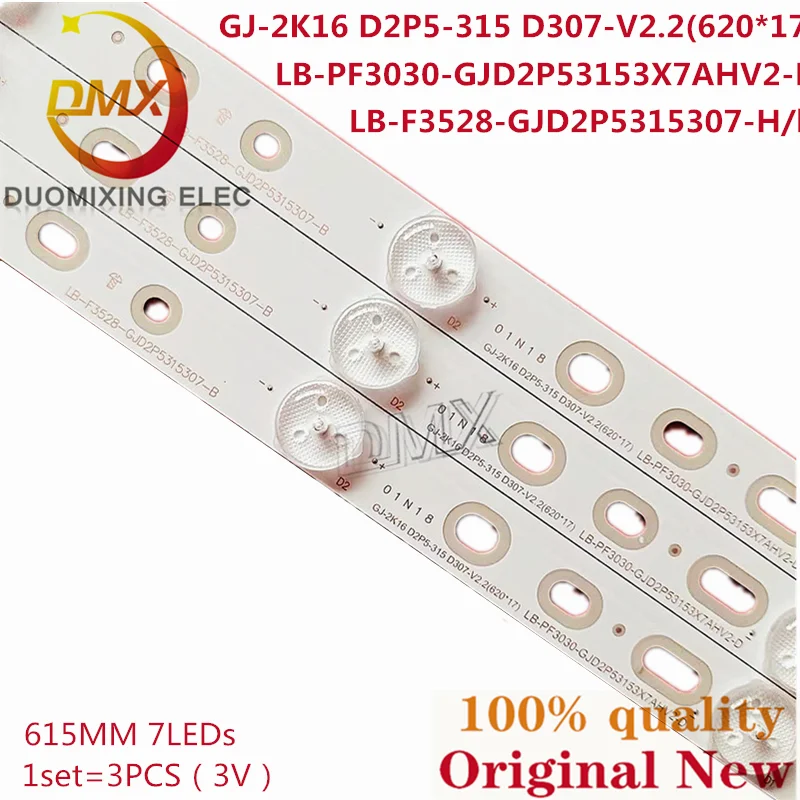 LED Backlight Strips 7 Lamp LB-PF3030-GJD2P53153X7AHV2-D For 32PHT4101 60 32PHT41321 12 For LG 32LJ500V LED Bars GJ-2K16 620MM