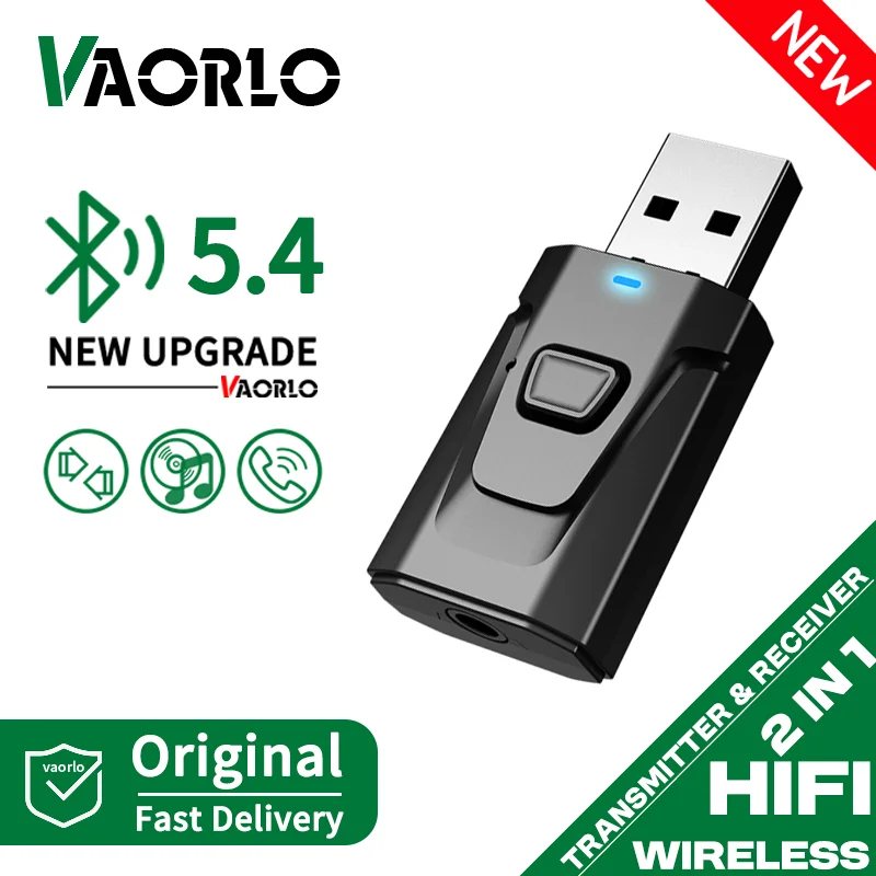 Receptor y transmisor de Audio USB Bluetooth 5,4, adaptador inalámbrico de micrófono, AUX/RCA de 3,5mm para TV, PC, auriculares, estéreo para el hogar, música HIFI para coche