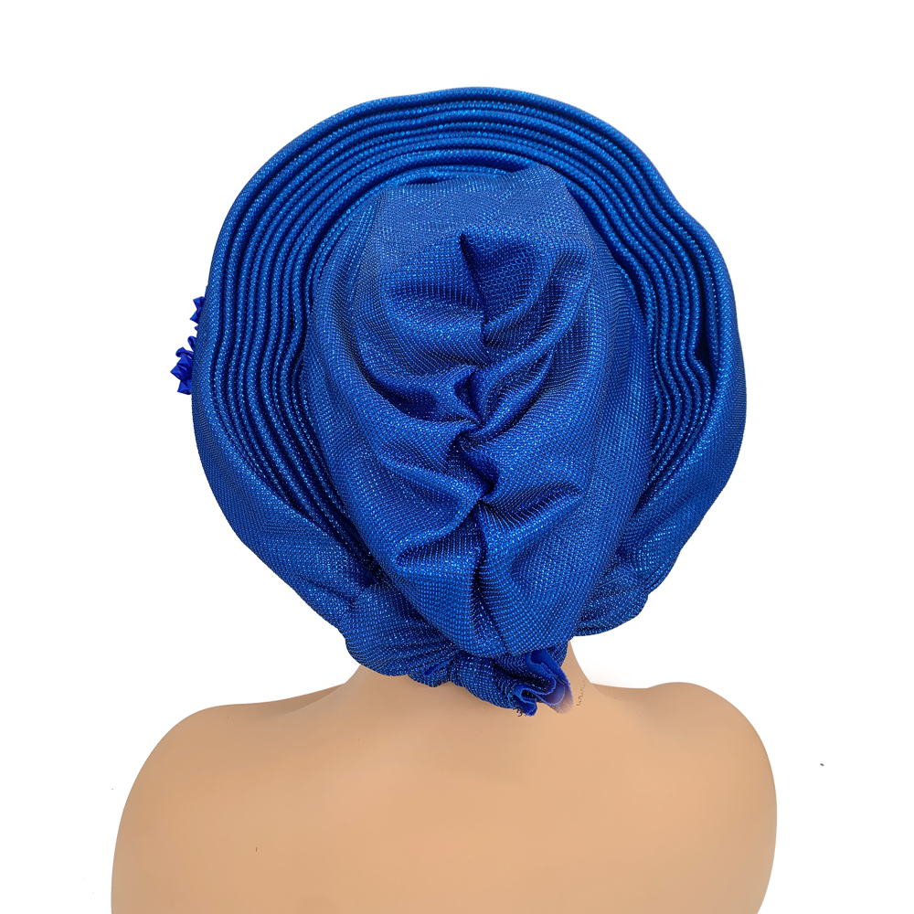 2024 Neue afrikanische Kopfbedeckung, Turban, Nigeria-Kopfbänder mit Blumen, bereits hergestellt, Auto-Gele-Frauen-Kopfwickel für Hochzeitsfeier