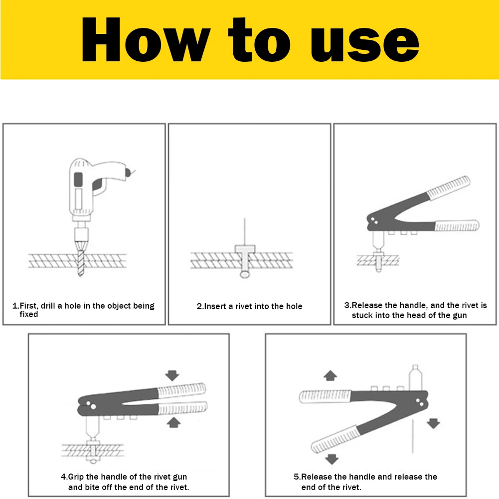 Manual Rivet Gun Tool Anti-rust Metal Rivet Gun Tool Removable Labor-saving Corrosion Preventive DIY for Metal Automotive