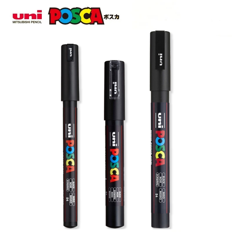 Маркер UNI POSCA, белый, черный акриловый Plumones Rotuladores PC-1M, 3M, 5M POP плакатная ручка/принадлежности для рекламы граффити, 1 шт.