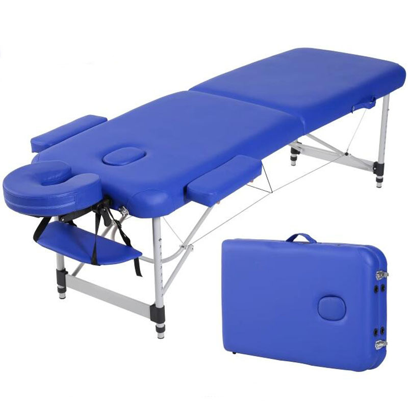 Lit de massage pliant en alliage d'aluminium avec étui de transport, tables de massage de beauté spa, meubles de salon, recommandé, réglable, 185x60cm