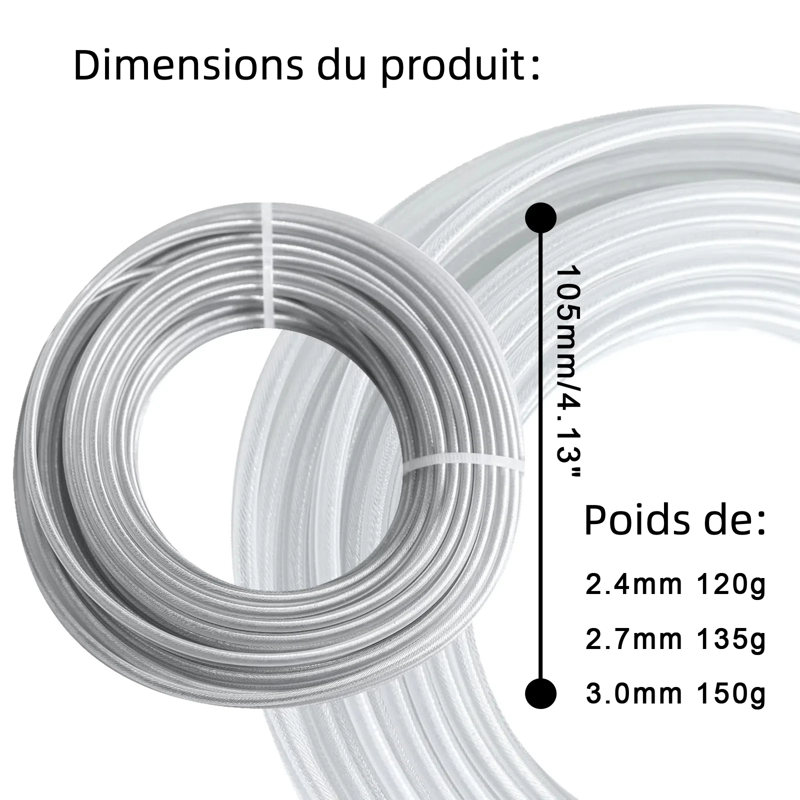 5 M/10 M/15 M * 2.4 มม./2.7 มม./3 มม./4 มม.Trimmer Line ลวดไนลอนเครื่องตัดแปรงเชือกเหล็กหญ้า Trimmer Line เครื่องตัดหญ้าเปลี่ยน