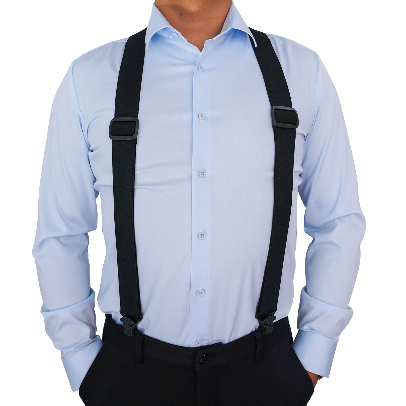 Tirantes para hombre KUNN: tirantes elásticos estilo espalda en Y de 1,5 pulgadas de ancho y clips de plástico