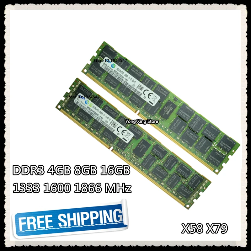 Memoria de servidor DDR3 4GB 8GB 16GB 1333 1600 1866 MHz ECC REG DDR3 PC3-10600R 12800R 14900R Registro RIMM RAM X58 X79