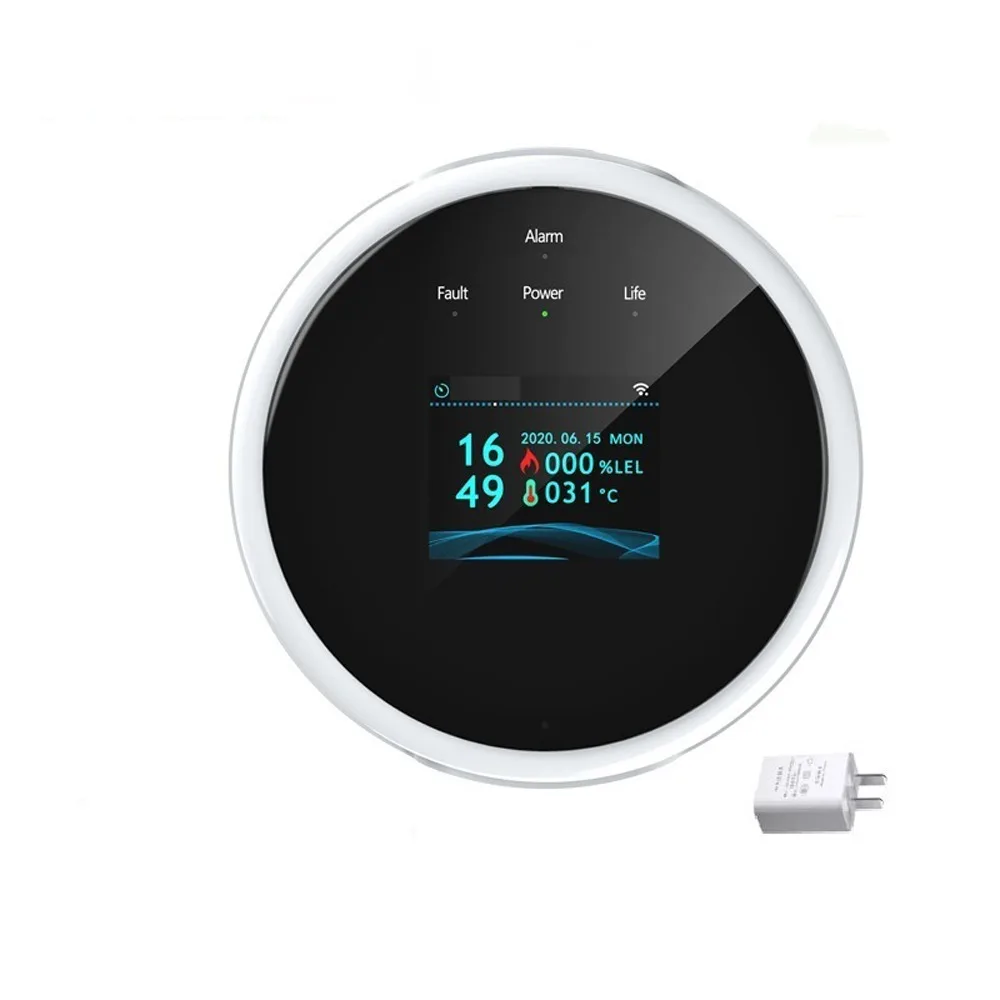 Intelligent Wifi Natural Gas Leakage Detector APP Control Digital LED Combustible Gas-Alarm Detector High Sensitivity US Plug