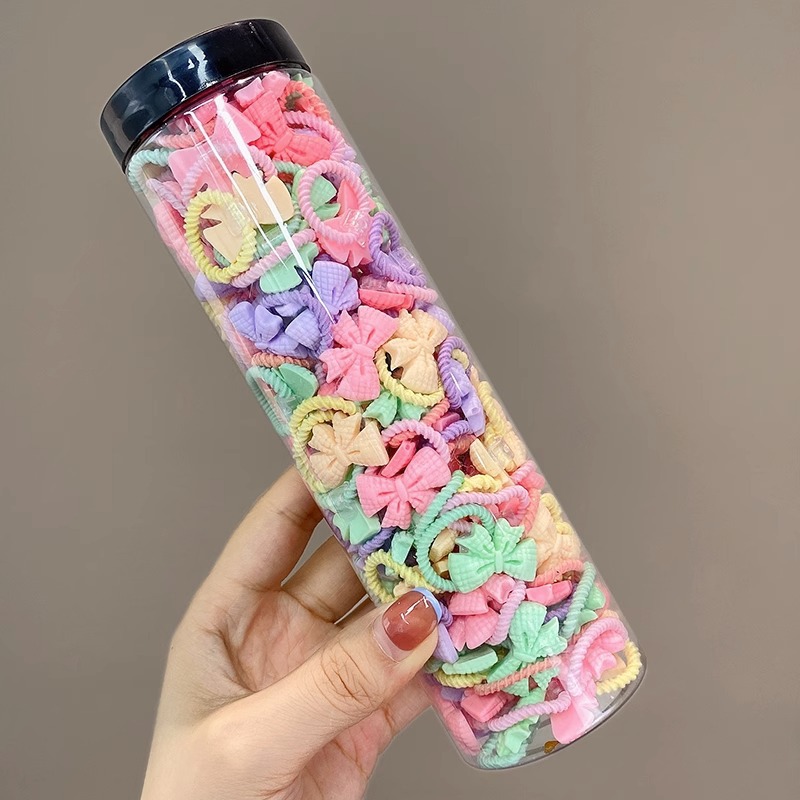 80 uds/40 uds/botella bandas elásticas para el cabello niñas accesorios para el cabello de bebé Anillo para el cabello para niños cuerda para la cabeza Scrunchies sombreros 1 o 2 botellas