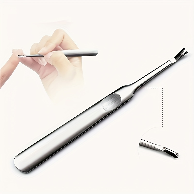 1 PC Cuticle Pusher Professional สแตนเลสสตีลเล็บ Cuticle Remover แคลลัส Dead Skin ส้อมเล็บมือเล็บเท้าเครื่องมือ