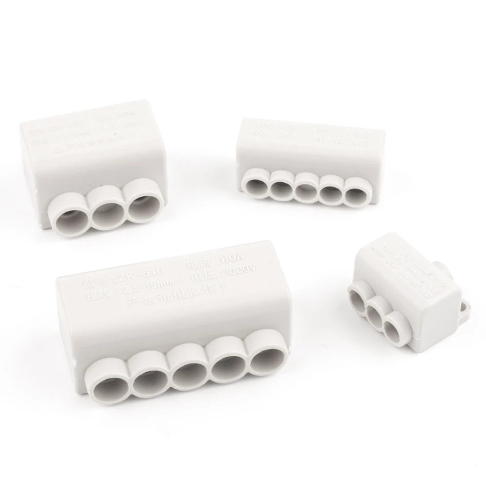 High Power 1 in multiple out Cable Splicing 60A/400V 1-6mm2 Wire Connector Screw Wiring Terminal Block 80A/1000V 2.5-16mm2