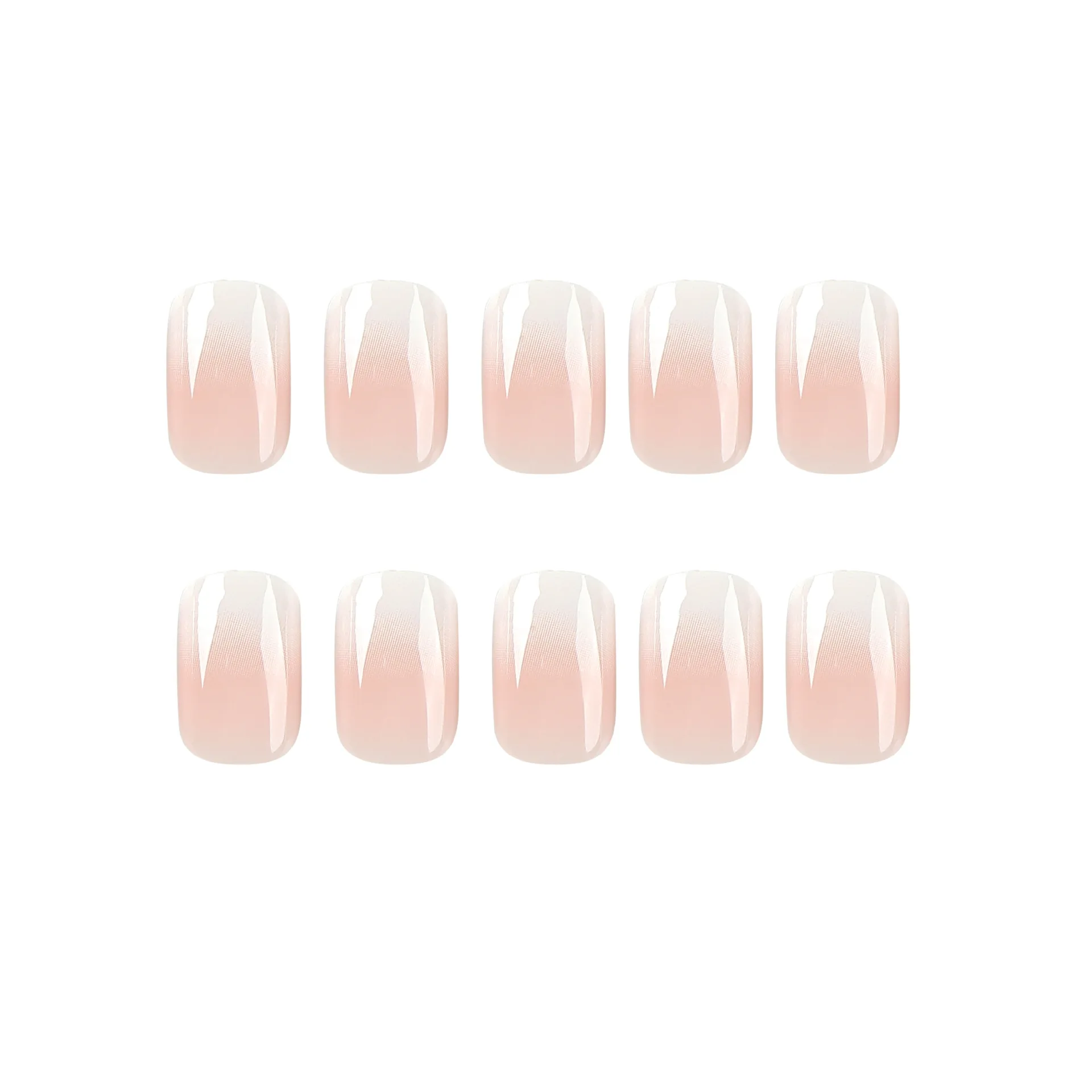 Juego de Uñas Postizas Brillantes Ovaladas Cortas con Brillo y Gradiente Francés, Puntas de Uñas Reutilizables de Cobertura Completa con Pegamento para Mujeres y Niñas