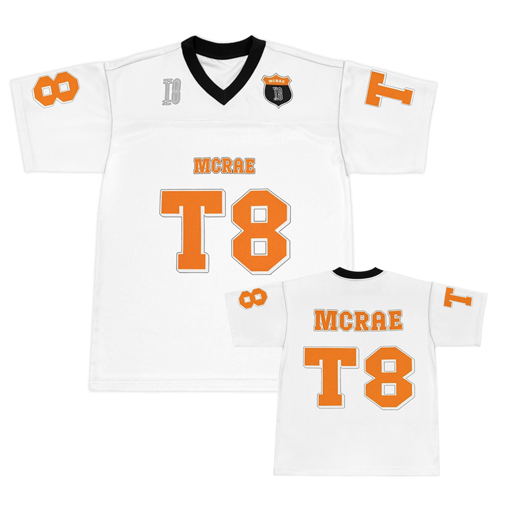 Camiseta Tate McRae 2025, nueva ropa deportiva de primavera/verano para hombres y mujeres, camiseta de fútbol T8 McRae, camiseta con cuello en V, ropa y2k