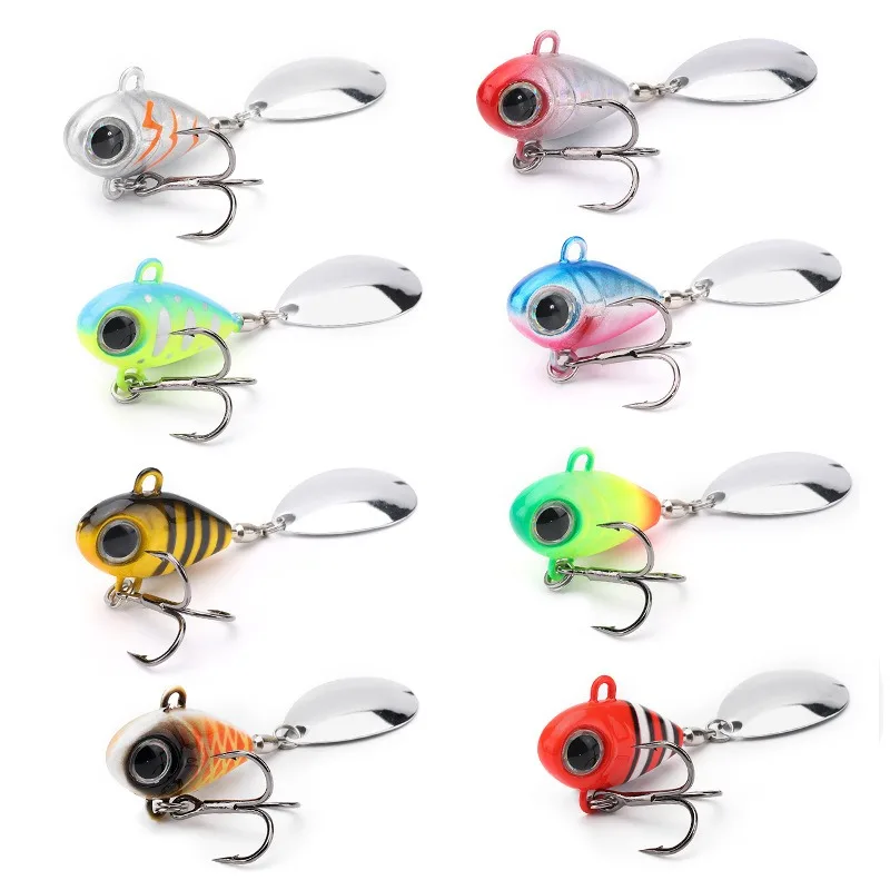 Wobble Rotating Metal VIB Vibration Bait Spinner Spoon Jig Fishing Lures 15g 20g Artificial Hard Baits Sequins Pesca Lure