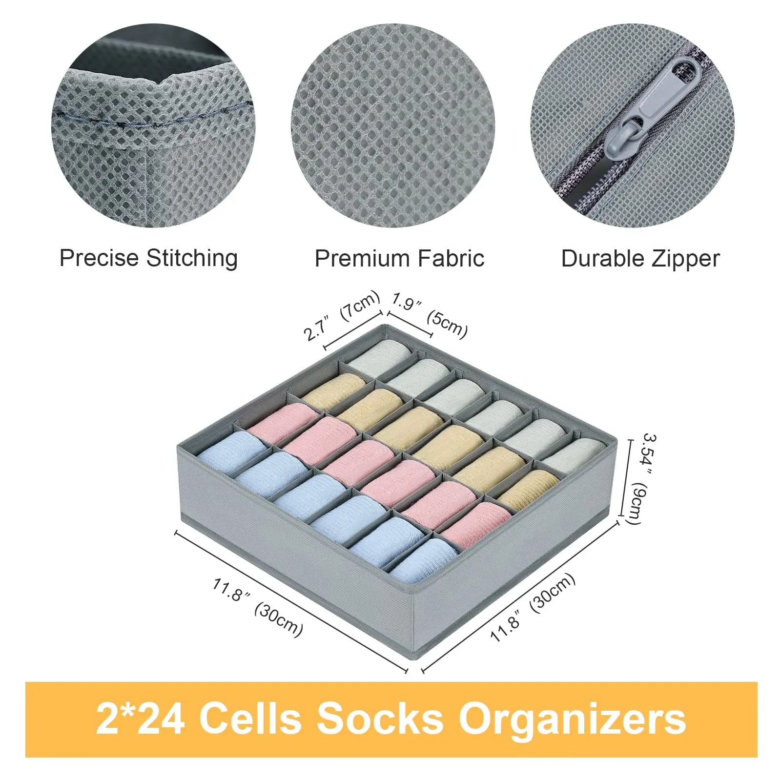 Organizzatore per cassetti per calzini Divisori per biancheria intima 24 supporti per organizer per armadio a celle per riporre calzini, fazzoletti, cravatte, cinture