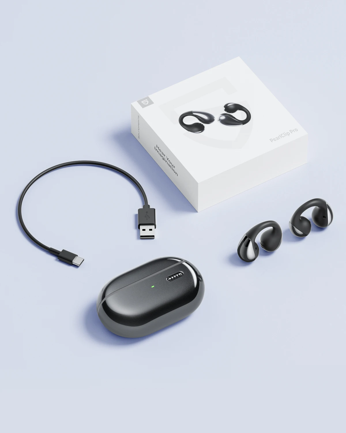 SoundPEATS PearlClip Pro Auriculares inalámbricos Bluetooth 5.4 Auriculares Opean-Ear con llamada clara AI ENC, conexión multipunto, IPX5
