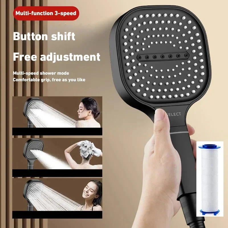 Xiaomi Large Panel Shower Head 3 Modes Adjustable High Pressure Nozzle Sprayer Square With Filter Element Bathroom Accessories