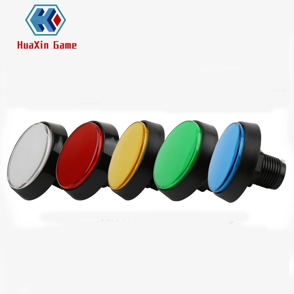 Pulsador Arcade iluminado por LED de 5V/12V y 60MM con lámpara LED y microinterruptor, botón redondo grande para juegos de lucha Arcade