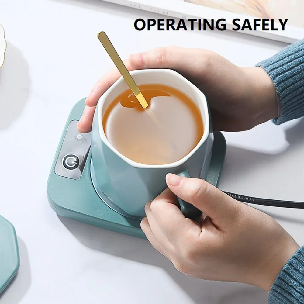 55 ℃   Calentador de tazas, taza de café, calentador de tazas, té de la leche, almohadilla calefactora de agua, calentador de tazas, estera cálida, posavasos de temperatura constante 110/220V