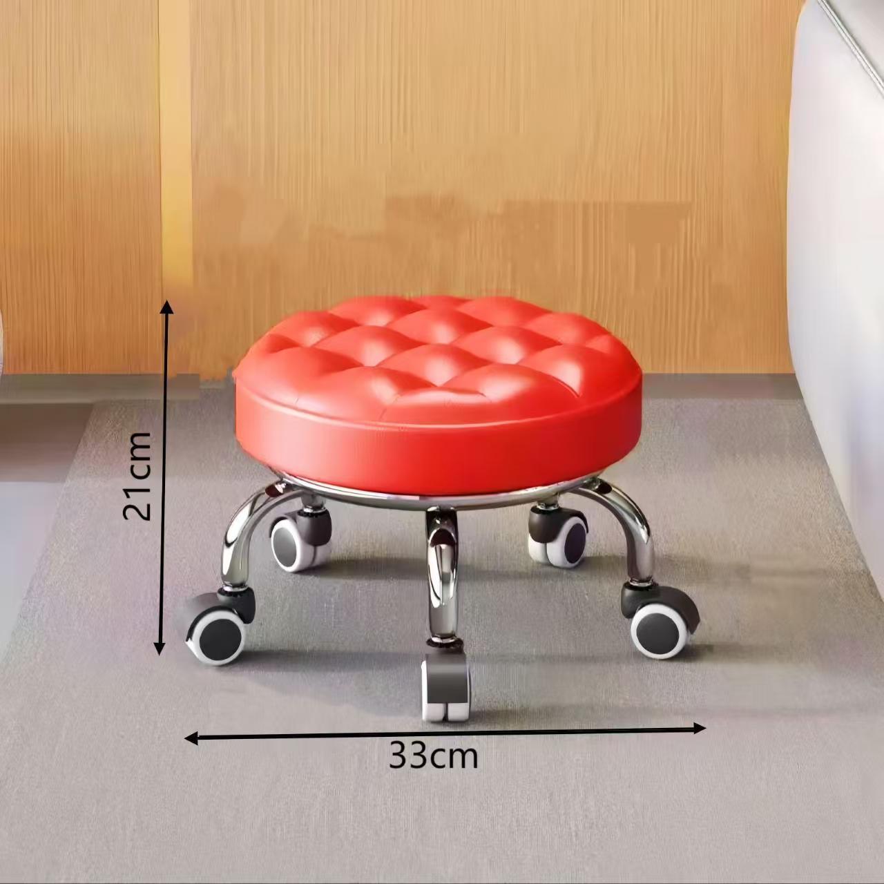 Taburete pequeño con rueda Universal, cómodo banco móvil sedentario para el hogar con polea de ruedas, taburete bajo con taburete redondo para bebé