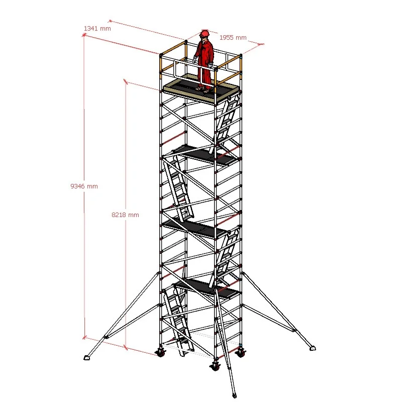 6M 12M Mobile Scaffold Tower Ladders Aluminium Scaffolding Aluminium Scaffolding for Construction