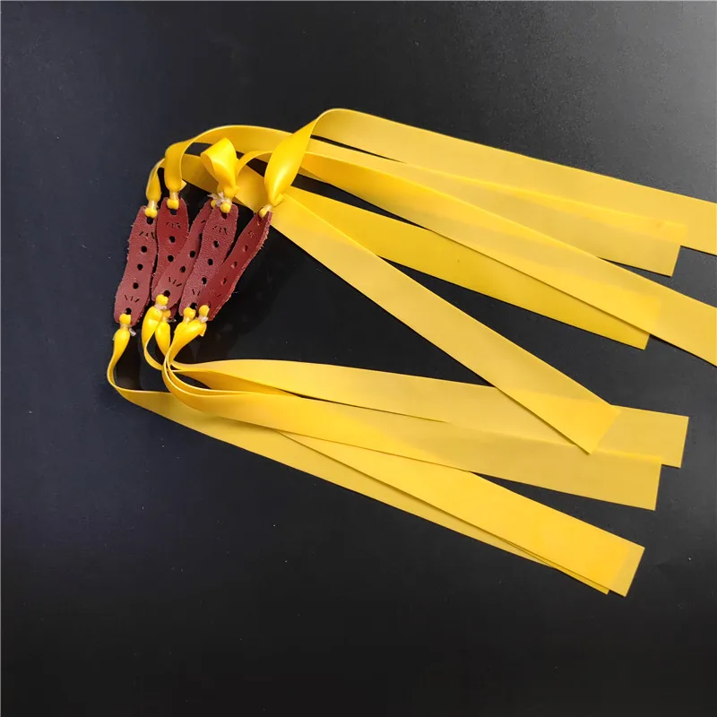 5/10 Pcs Thickness 0.75mm/0.03inch, Leather Color And Design Random, Regular Thickness Slingshot Latex Flat Rubber Band Shooting