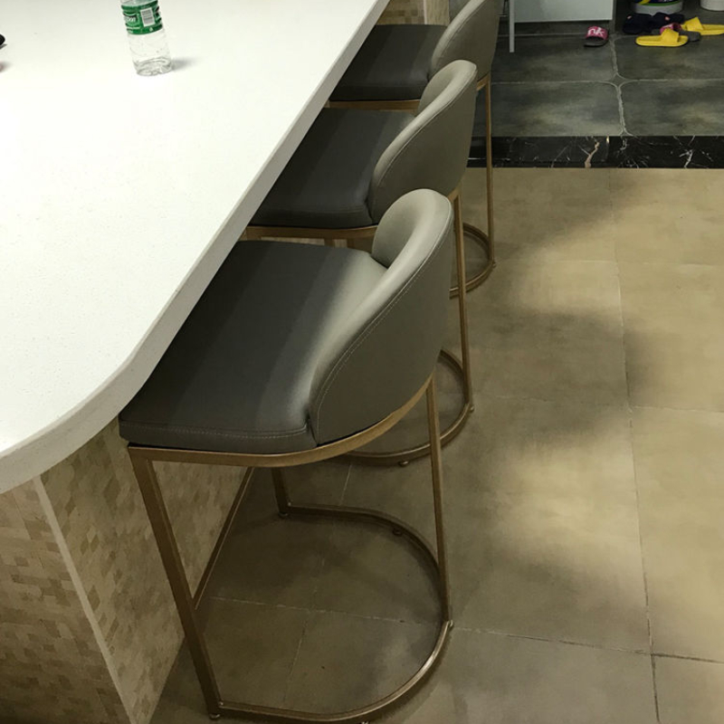 Nordic Bar Stuhl Hause Rückenlehne Barhocker Gold Einfache Freizeit Luxus Moderne Bar Stuhl Eisen Kunst Wohnkultur Möbel Zubehör