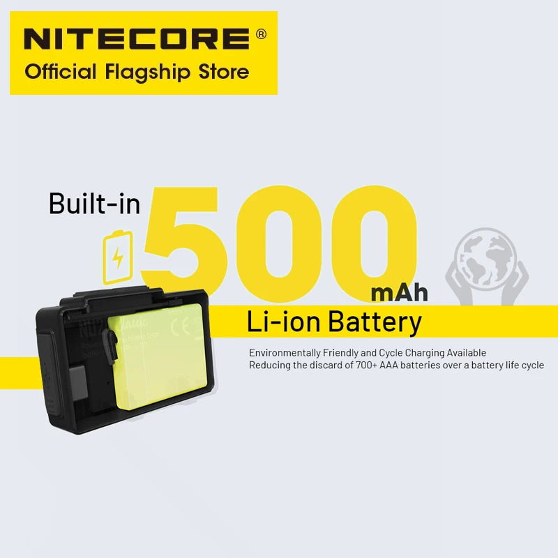 NITECORE NU20 Linterna frontal recargable USB-C clásica 38 g Faro ultraligero para mochilero Camping al aire libre, Trail Running