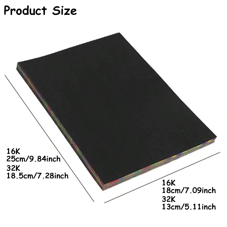 20pcs 16/32K สีดํากระดาษ DIY สร้างสรรค์ภาพวาดขูดกระดาษไม้ไผ่ที่มีสีสันกระดาษวาดภาพศิลปะจิตรกรรมชุด