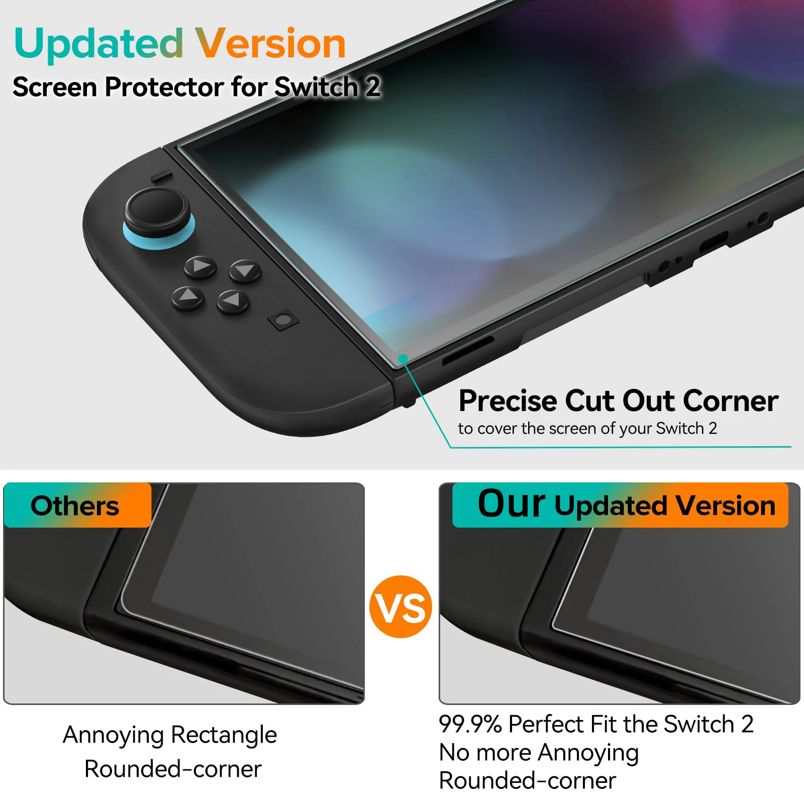Proteggi schermo in vetro temperato per Switch Nintendo 2 modello 2025, accessori per protezione schermo antigraffio trasparente HD trasparente