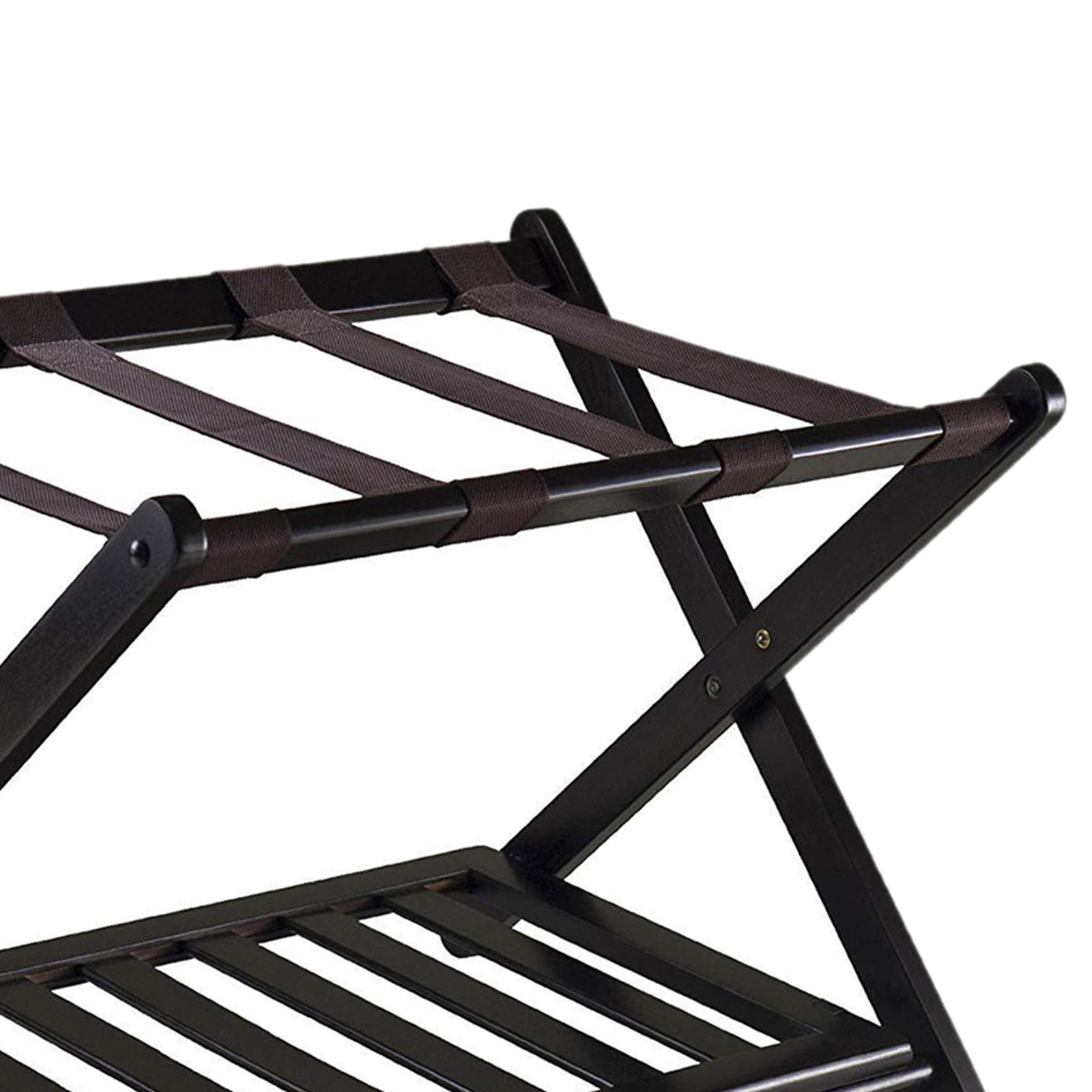 Multifunctional Luggage Rack with Shoes Shelf Foldable Hotel Luggage Rack