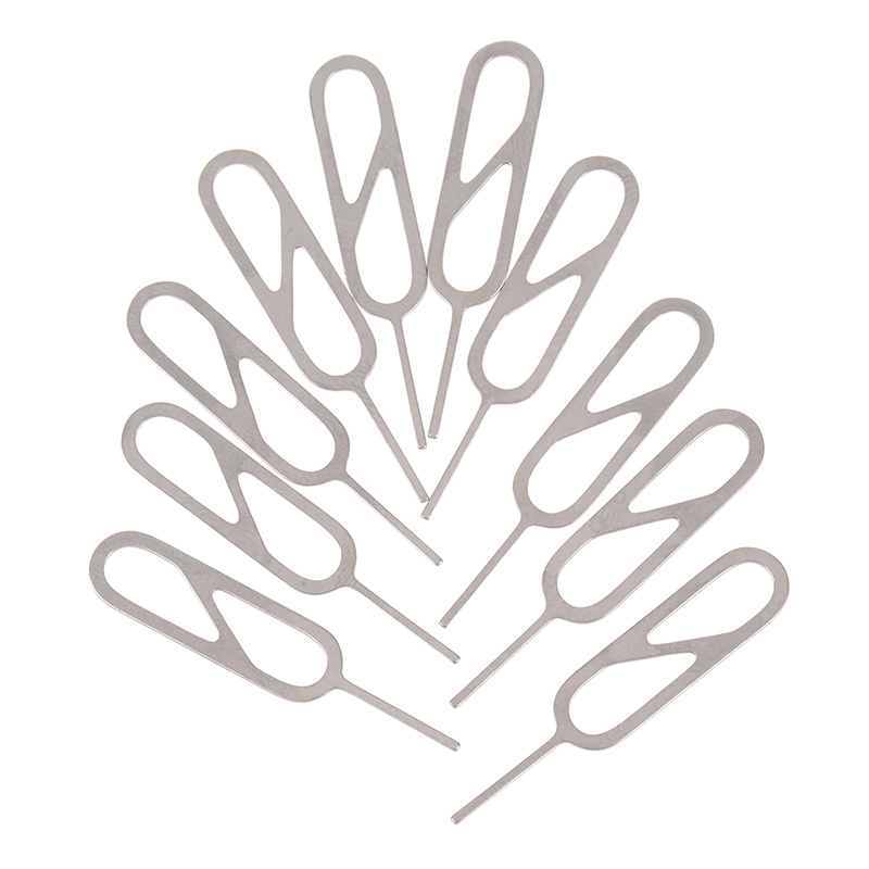 Bandeja de Metal para tarjeta SIM, herramienta de extracción de Pin, aguja para IPhone, Oppo, Vivo, Xiaomi, 10 Uds.